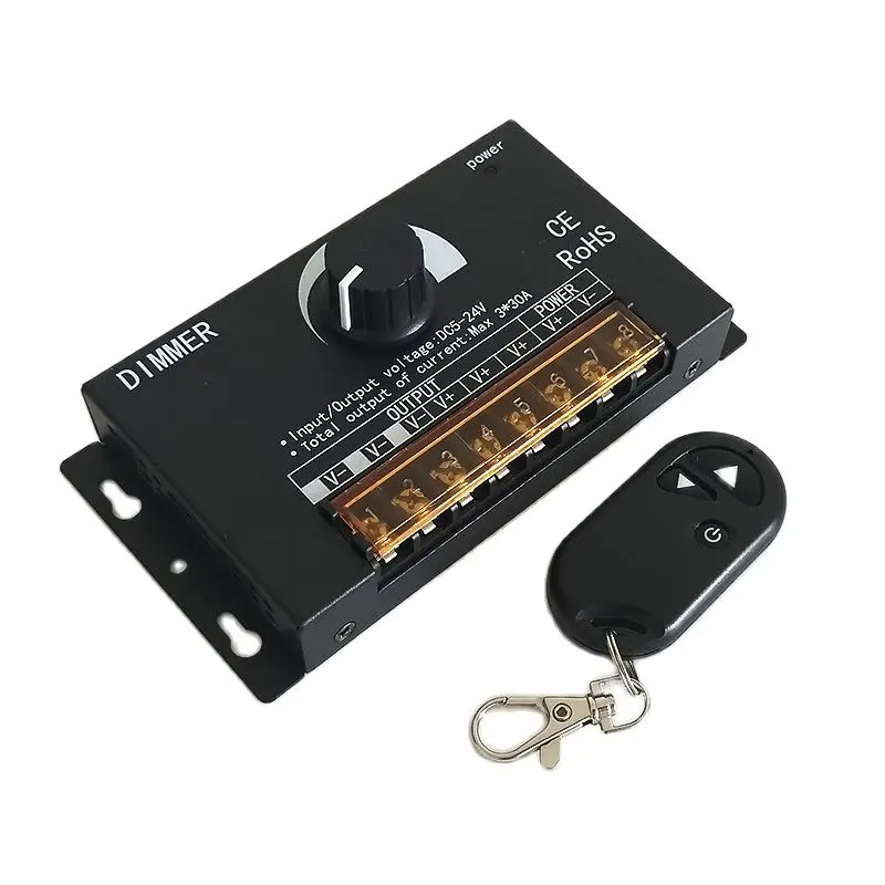 

RF LED Stepless Dimmer Switch DC 5V 12V 24V 30A 90A Remote control Single Color LED Strip Light Brightness Adjustment Controller