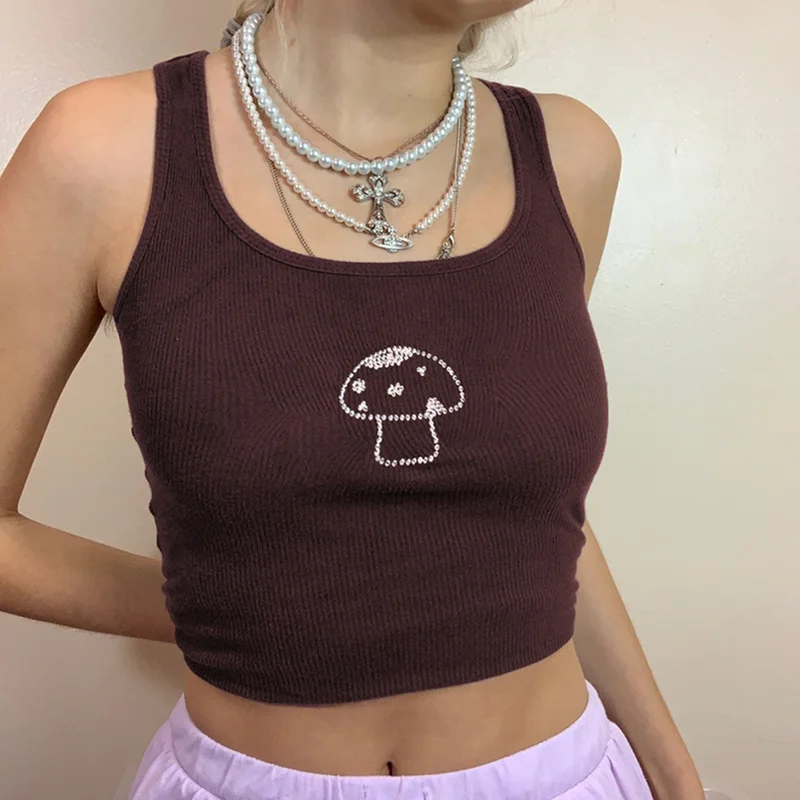 Off Shoulder Aesthetic Clothes Tank Tops Mushroom Graphic T Shirts Summer Clothes for Women Y2k Sexy Bodys Sleeveless Brown Top
Off Shoulder Aesthetic Clothes Tank Tops Mushroom Graphic T Shirts Summer Clothes for Women Y2k Sexy Bodys Sleeveless Brown Top