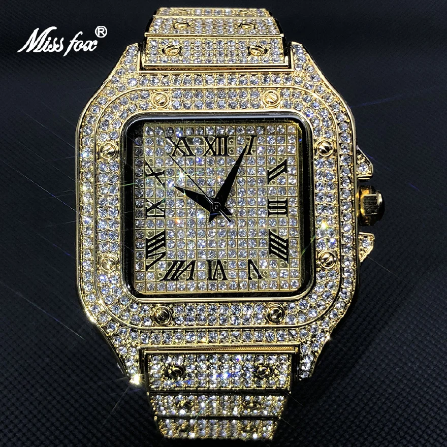MISSFOX Luxury Square Thin Men's Watches Hip Hop Diamond Gold Bracelet Wristwatch Business Stainless Steel Quartz Watch Jewelry
MISSFOX Luxury Square Thin Men's Watches Hip Hop Diamond Gold Bracelet Wristwatch Business Stainless Steel Quartz Watch Jewelry