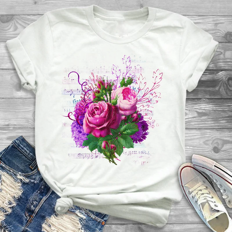 Cartoon T-shirt Women's Short Sleeve Clothing Women's Watercolor Flower Style 90's Fashion Print Summer Women's Shirt T-shirt.
Cartoon T-shirt Women's Short Sleeve Clothing Women's Watercolor Flower Style 90's Fashion Print Summer Women's Shirt T-shirt.