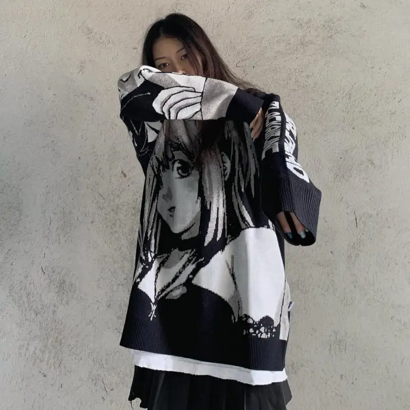 2022 Japanese Anime Death Note Pullovers Women Gothic Fairy Grunge Oversize Sweater Cottagecore Girls Cartoon Streetwear Emo
2022 Japanese Anime Death Note Pullovers Women Gothic Fairy Grunge Oversize Sweater Cottagecore Girls Cartoon Streetwear Emo