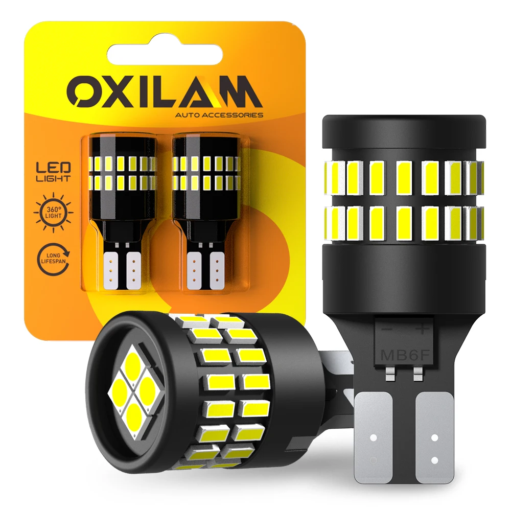 

OXILAM 2PCS T15 W16W 921 912 T16 902 LED Bulb Canbus Error Free Super Bright Replace For Car Backup Reversing Light 6500K White