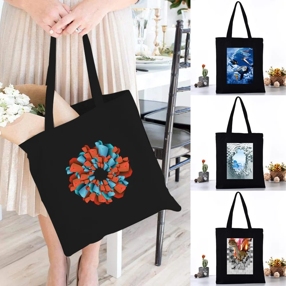 Women Canvas Shoulder Bag reusable Shopping Bags Ladies 3D printing Handbags casual Tote Grocery storage Bag For Girls
Women Canvas Shoulder Bag reusable Shopping Bags Ladies 3D printing Handbags casual Tote Grocery storage Bag For Girls