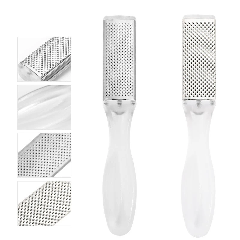 Double Sided Dead Skin Callus Remover Feet Pedicure Tools Non-slip Soft Silicone Clear Handle Stainless Steel Grater Scrubber
Double Sided Dead Skin Callus Remover Feet Pedicure Tools Non-slip Soft Silicone Clear Handle Stainless Steel Grater Scrubber