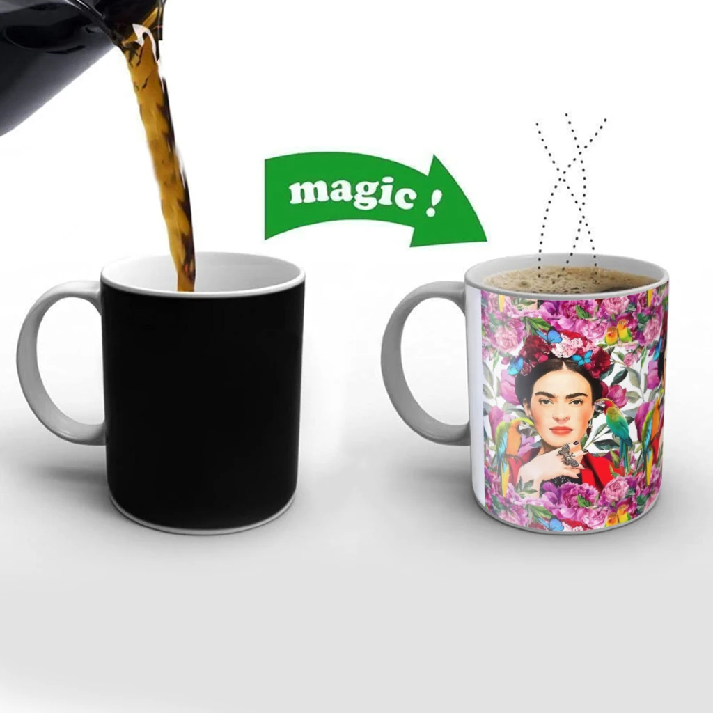 Frida.forever Керамическая кофейная кружка меняющая цвет подарок на день рождения