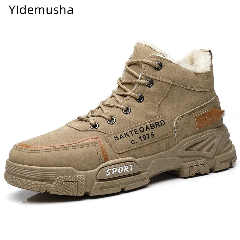 Мужские повседневные ботинки на шнуровке, черные плюшевые высокие кроссовки, нескользящая рабочая обувь для осени и зимы, 2022
Мужские повседневные ботинки на шнуровке, черные плюшевые высокие кроссовки, нескользящая рабочая обувь для осени и зимы, 2022