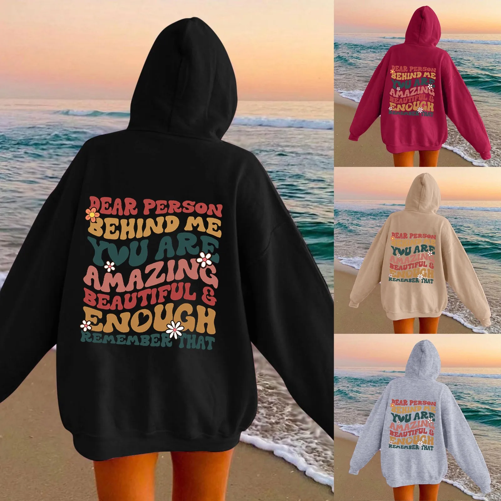 Women Color Letter Print Hoodies Sweatshirts Oversize Long Sleeves Drawstring Sweatshirt Ladies Autumn Winter Pockets Sweatshirt
Women Color Letter Print Hoodies Sweatshirts Oversize Long Sleeves Drawstring Sweatshirt Ladies Autumn Winter Pockets Sweatshirt