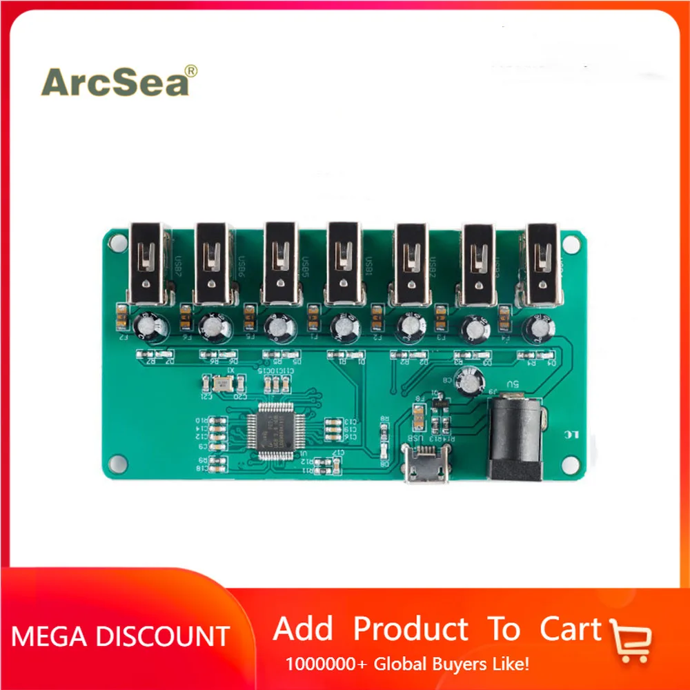 USB HUB Splitter 1 to 7 Port USB Hub Seven Port USB Splitter Module with Power Supply USB 2.0 Expansion
USB HUB Splitter 1 to 7 Port USB Hub Seven Port USB Splitter Module with Power Supply USB 2.0 Expansion