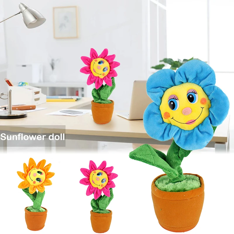

Creative Singing Dancing Sunflower Toy Cute Cartoon Plush Fun Electric Shake Dancing Vocal Educational Toys Birthday Gifts KIds