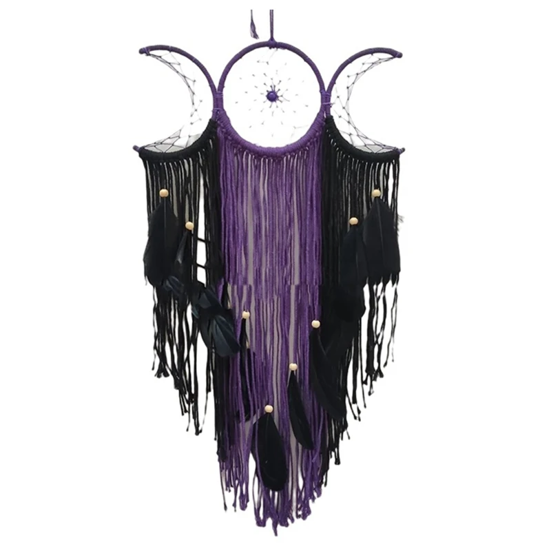 New Triple Moon Goddess Macrame Wall Hanging Boho Half Moon Large Dream Catcher Decor Home Bedroom Chic Decoration
New Triple Moon Goddess Macrame Wall Hanging Boho Half Moon Large Dream Catcher Decor Home Bedroom Chic Decoration