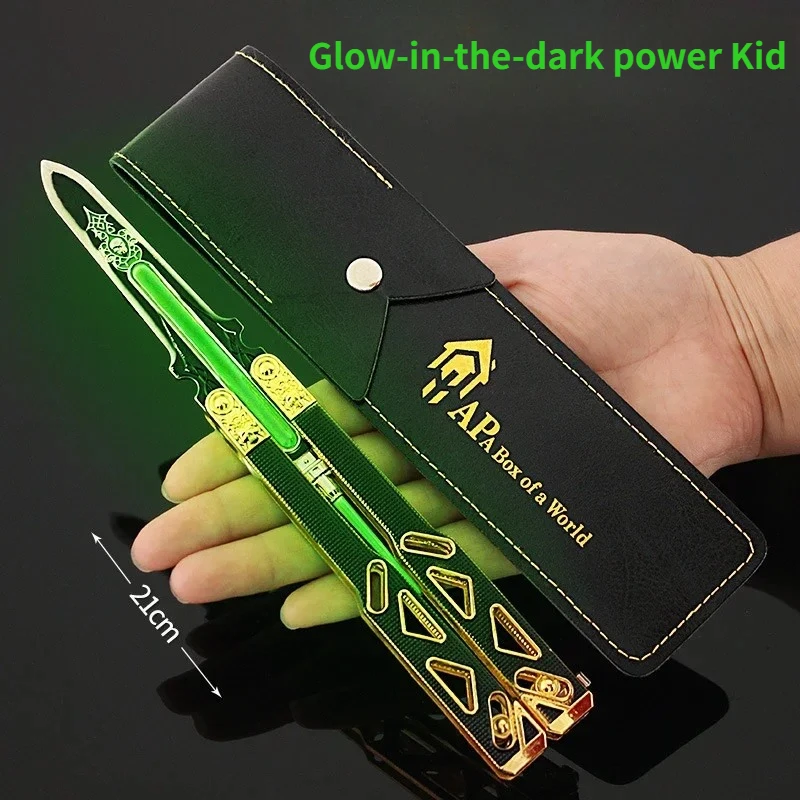 APEX Game Hero Peripheral Weapons 21cm Power Boy Heirloom Butterfly Knife Zinc Alloy Luminous Version Collectible Decoration Toy
APEX Game Hero Peripheral Weapons 21cm Power Boy Heirloom Butterfly Knife Zinc Alloy Luminous Version Collectible Decoration Toy