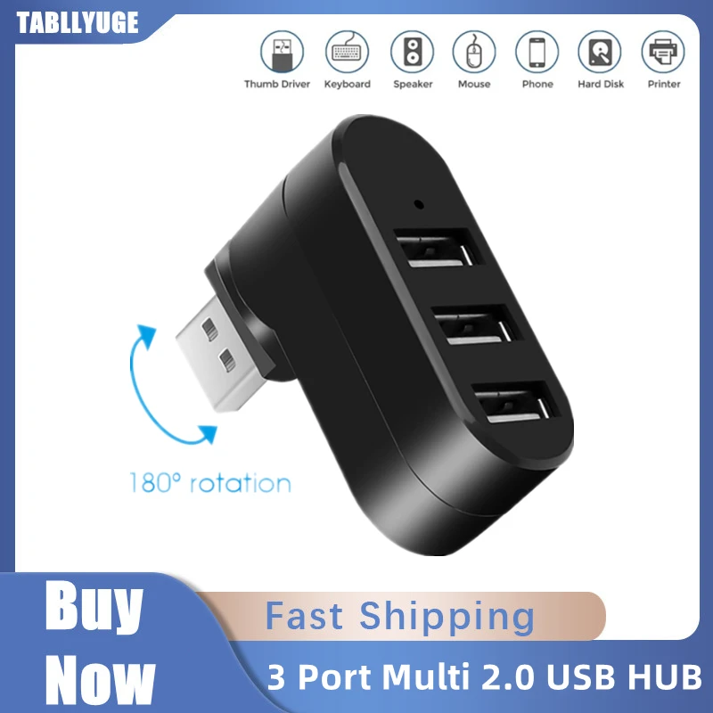3 Port Multi 2.0 USB Hub Mini USB Hub High Speed Rotate Splitter Adapter For Laptop Notebook For PC Computer accessories 
3 Port Multi 2.0 USB Hub Mini USB Hub High Speed Rotate Splitter Adapter For Laptop Notebook For PC Computer accessories