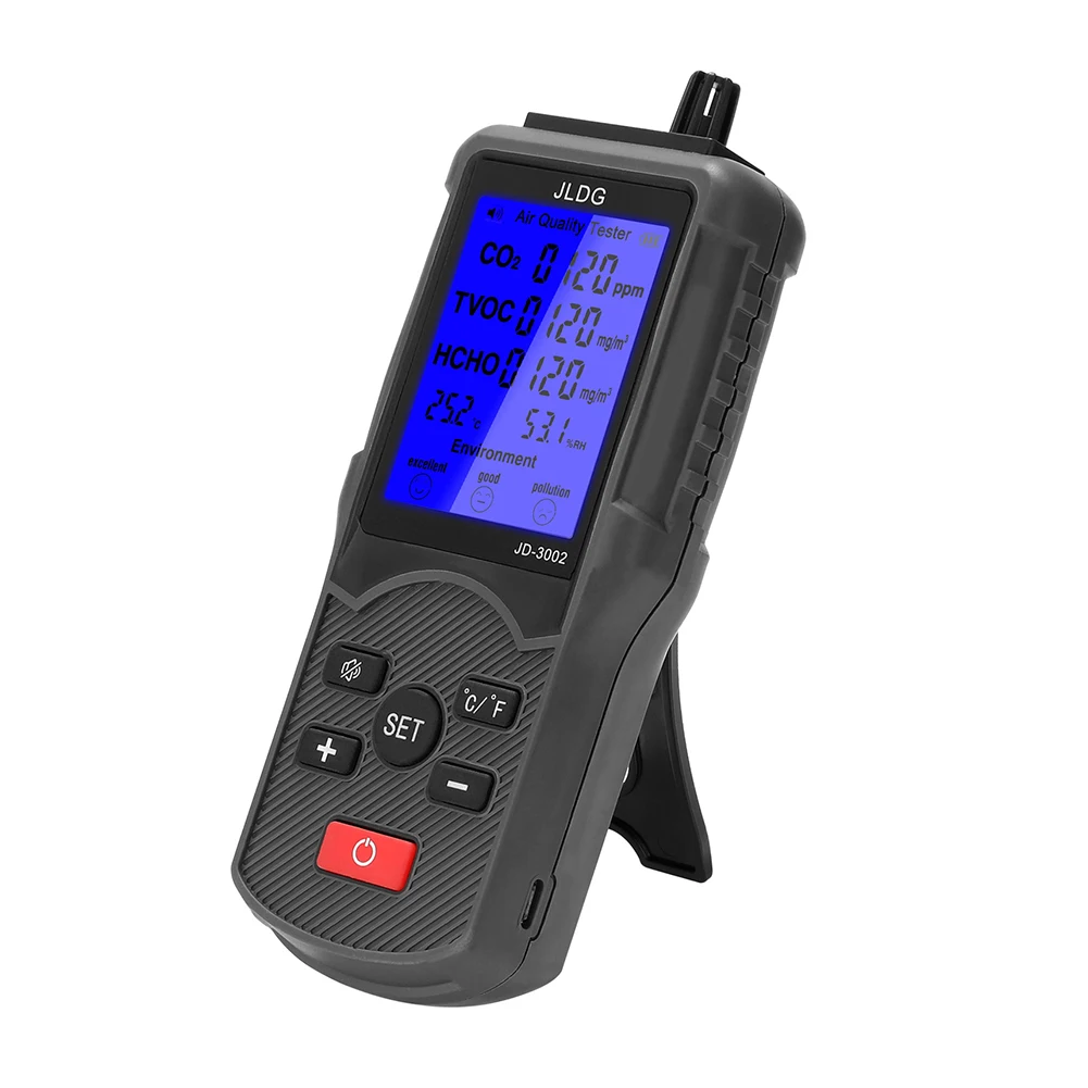 LCD Display ABS Carbon Dioxide Portable Temperature Measuring Tool HCHO TVOC Home Humidity Multifunctional Air Quality Tester
LCD Display ABS Carbon Dioxide Portable Temperature Measuring Tool HCHO TVOC Home Humidity Multifunctional Air Quality Tester