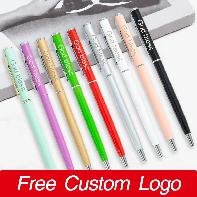 

Customized LOGO Fashion Metal Ballpoint Pens School Office Hotel Advertising Ball Gel Pen Promotional Gift Pens Custom Souvenirs