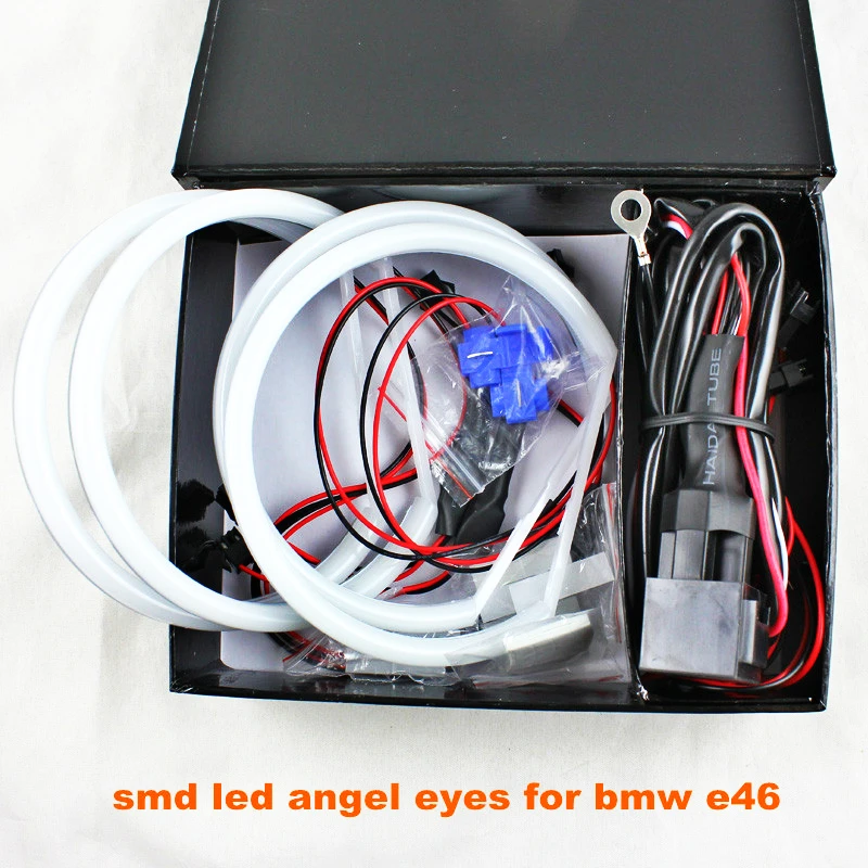 

FS-AAA 4*131mm 3014 SMD LED Angel Eyes For BMW E39 E46 E38 E36 Projector Led Headlight Halo Ring Kit White For Bmw E39 E46