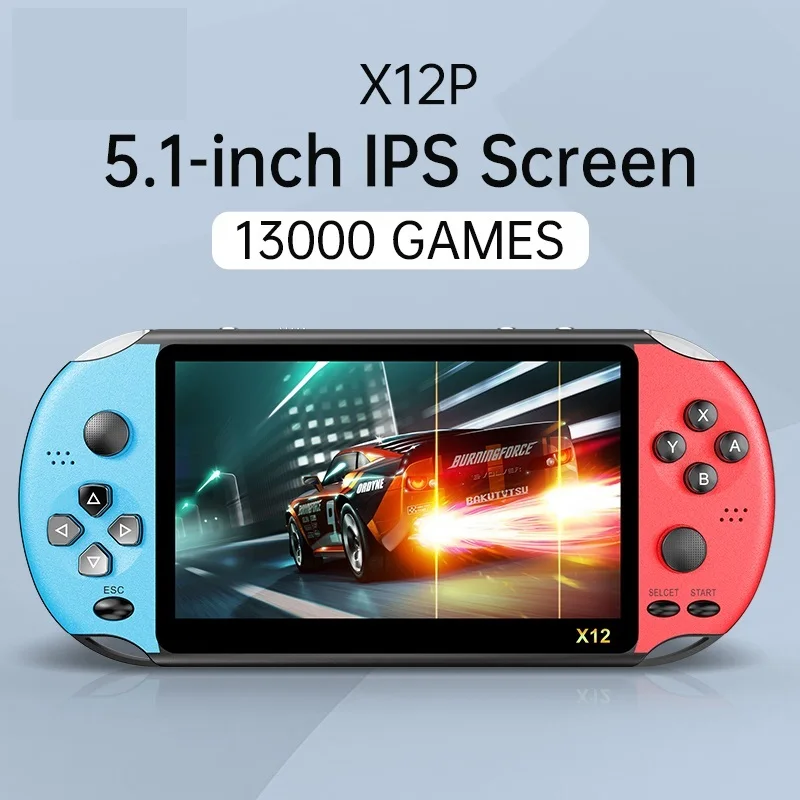 

POWKIDDY New X12 Pro Retro Handheld Video Game Console 5.1inch IPS Screen Built-in 13000+Classic Games Portable Mini Game Player