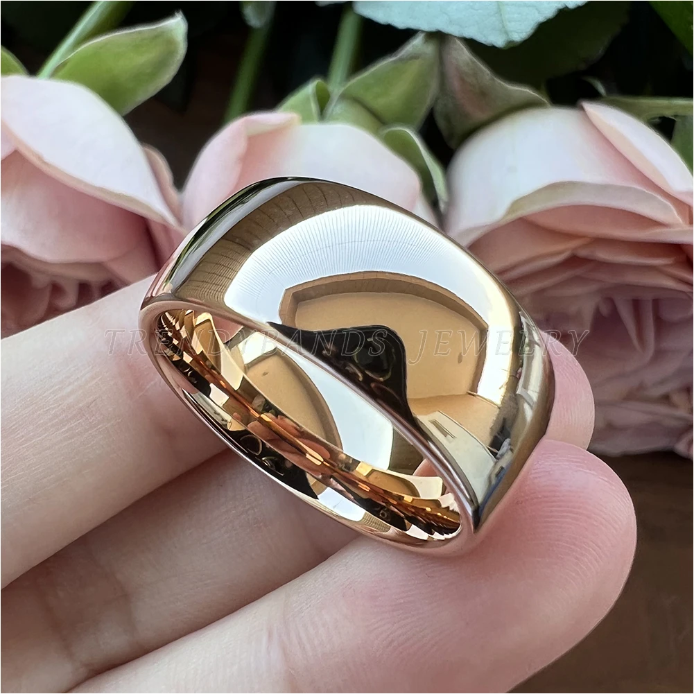 10mm Rose Gold Men Women Tungsten Wedding Bands Engagement Rings Domed High Polished Shiny Comfort Fit
10mm Rose Gold Men Women Tungsten Wedding Bands Engagement Rings Domed High Polished Shiny Comfort Fit