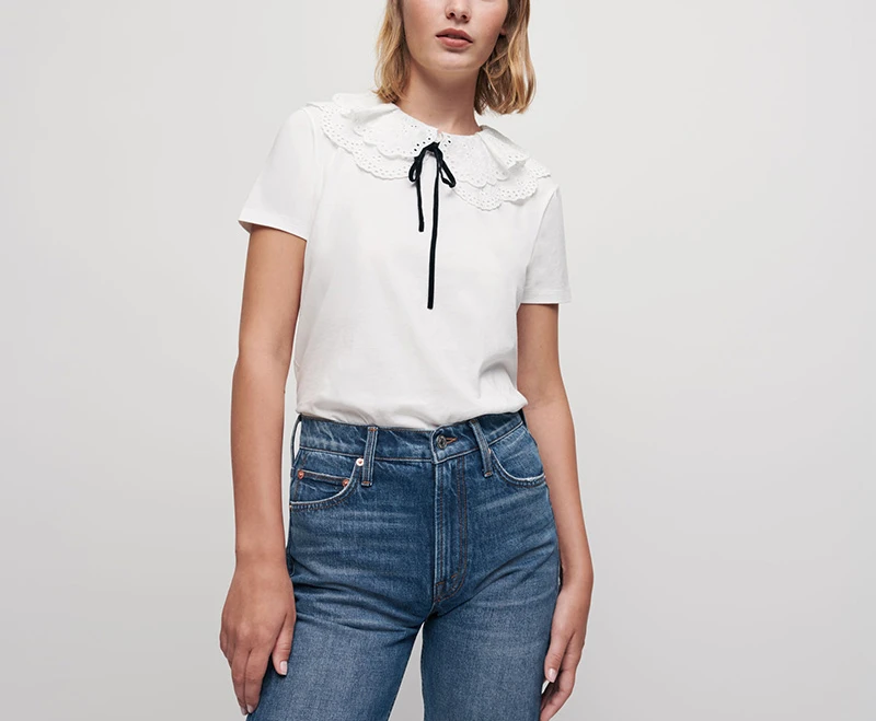 White Lace Doll Collar Top T -shirt Female 2023 Summer New Bow Short Sleeve Slim Top Female High -quality Free Shipping
White Lace Doll Collar Top T -shirt Female 2023 Summer New Bow Short Sleeve Slim Top Female High -quality Free Shipping