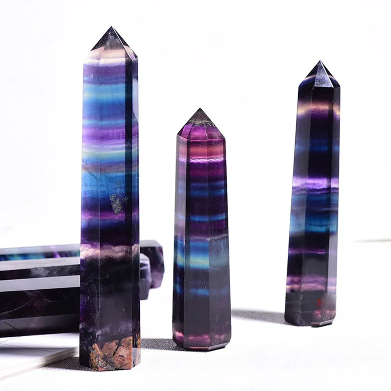 Natural colorful striped fluorite original stone ornament hexagonal crystal column original mineral specimen degaussing furnishi
Natural colorful striped fluorite original stone ornament hexagonal crystal column original mineral specimen degaussing furnishi