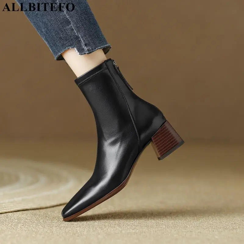 Size 34-42 Square Toe Soft Genuine Leather Women Boots High-End Fashion Autumn Winter Female High Heel Shoes Ankle Boots
Size 34-42 Square Toe Soft Genuine Leather Women Boots High-End Fashion Autumn Winter Female High Heel Shoes Ankle Boots
