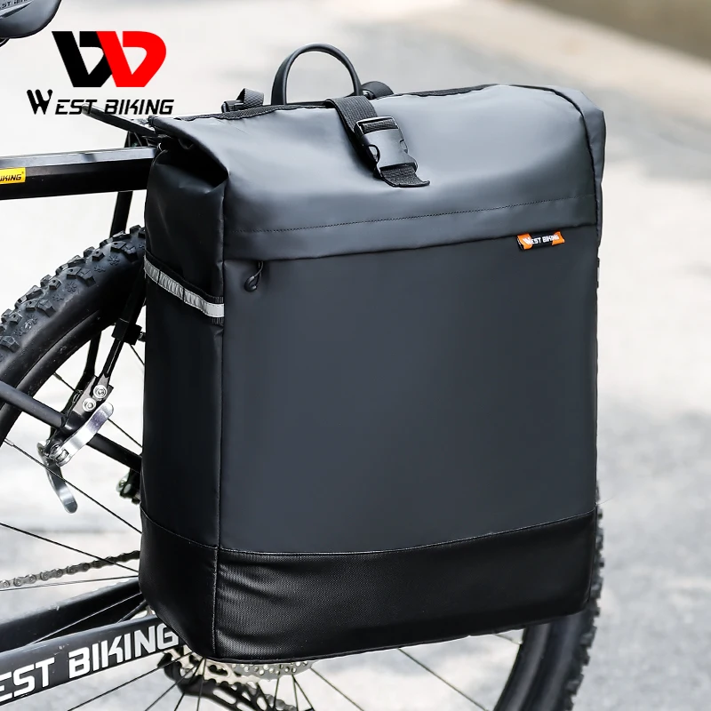 WEST BIKING 30L Large Capacity Bike Pannier Waterproof Reflective Bicycle Seat Bag Luggage Carrier MTB Road Cycling Trunk Bag
WEST BIKING 30L Large Capacity Bike Pannier Waterproof Reflective Bicycle Seat Bag Luggage Carrier MTB Road Cycling Trunk Bag