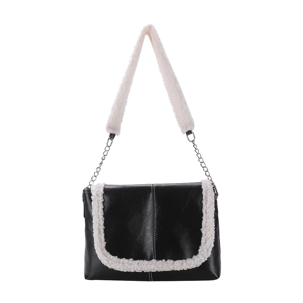 Fashion Large Capacity Shoulder Purse Daily Lady Splicing PU Plush Crossbody Bag Youth Ladies Simple Versatile Bag
Fashion Large Capacity Shoulder Purse Daily Lady Splicing PU Plush Crossbody Bag Youth Ladies Simple Versatile Bag