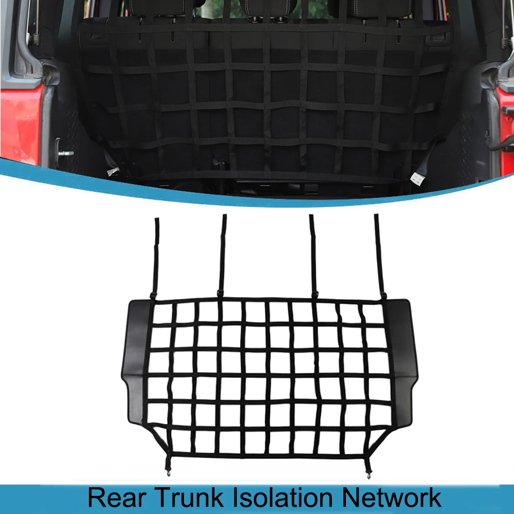 Car Rear Trunk Isolation Network Barrier Safety Net Pet Protection for Jeep Wrangler JK 2007-2017 JL 2018-2023 Accessories Black 
Car Rear Trunk Isolation Network Barrier Safety Net Pet Protection for Jeep Wrangler JK 2007-2017 JL 2018-2023 Accessories Black
