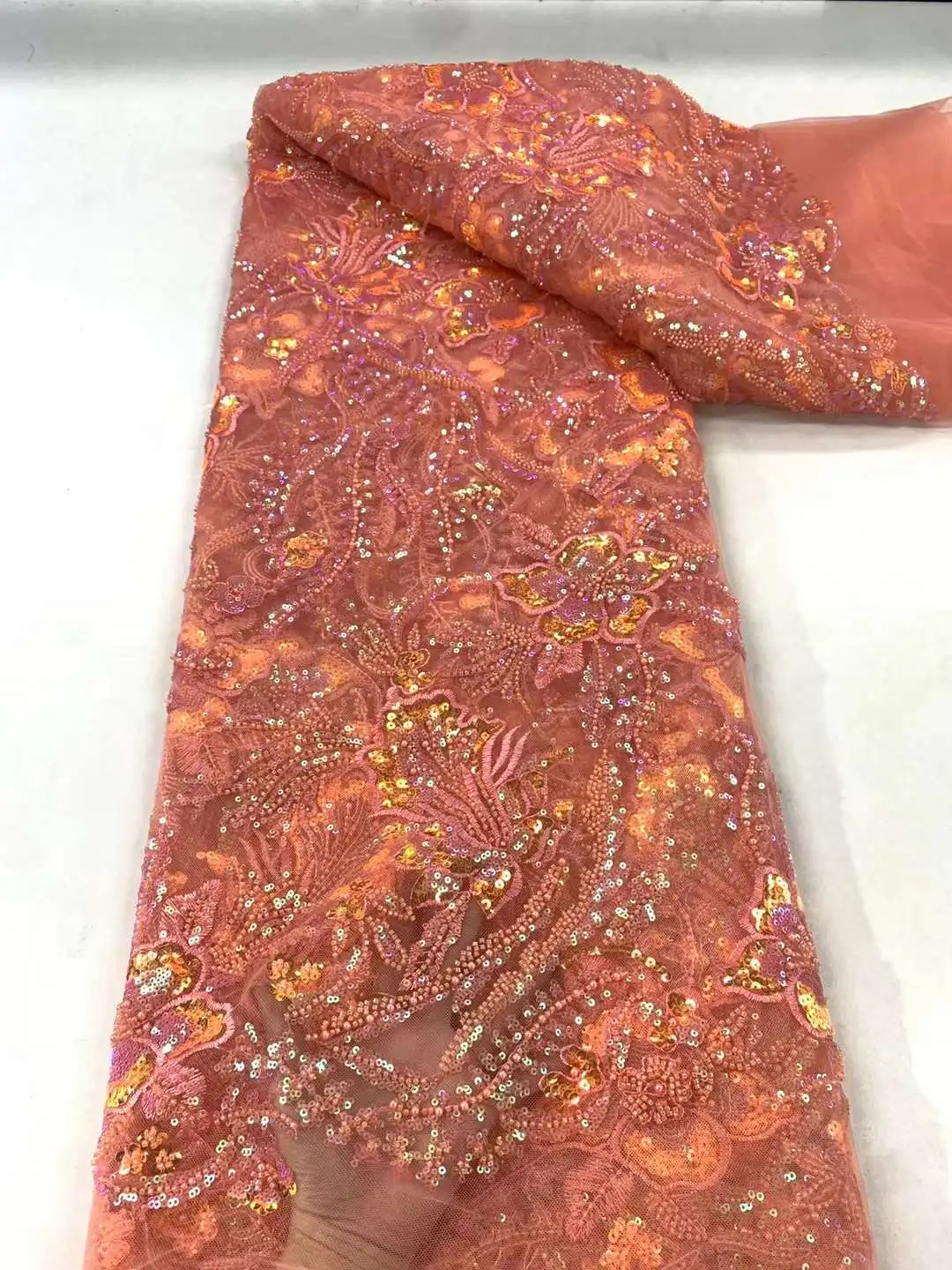 2023 Fashion Elegant French Embroidery Beaded Lace Fabric African Nigerian With Sequins Fabric For Wedding Dress
2023 Fashion Elegant French Embroidery Beaded Lace Fabric African Nigerian With Sequins Fabric For Wedding Dress