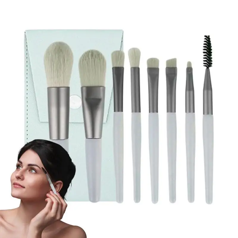 

Makeup Brushes Travel Make Up Brush Set With Soft Synthetic Hairs And Case 8pcs Professional Eyeshadow Eyebrow Blending Eyeliner