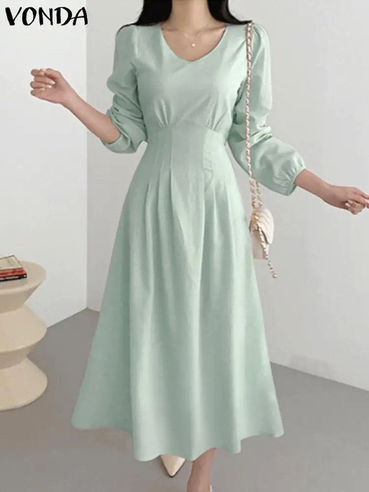 Летнее платье 2023, женское платье в офисном стиле, элегантное однотонное платье VONDA, сексуальный сарафан до середины икры с V-образным вырезом, модное женское платье 
Летнее платье 2023, женское платье в офисном стиле, элегантное однотонное платье VONDA, сексуальный сарафан до середины икры с V-образным вырезом, модное женское платье