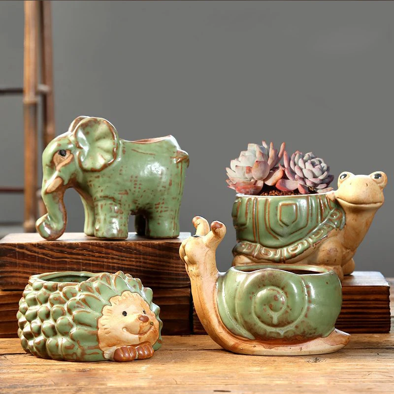 Ceramic Succulent Plant Pots Cartoon Animal Flower Pot Home Gardening Vintage Decorations Handicrafts Ceramic Pots for Plants
Ceramic Succulent Plant Pots Cartoon Animal Flower Pot Home Gardening Vintage Decorations Handicrafts Ceramic Pots for Plants