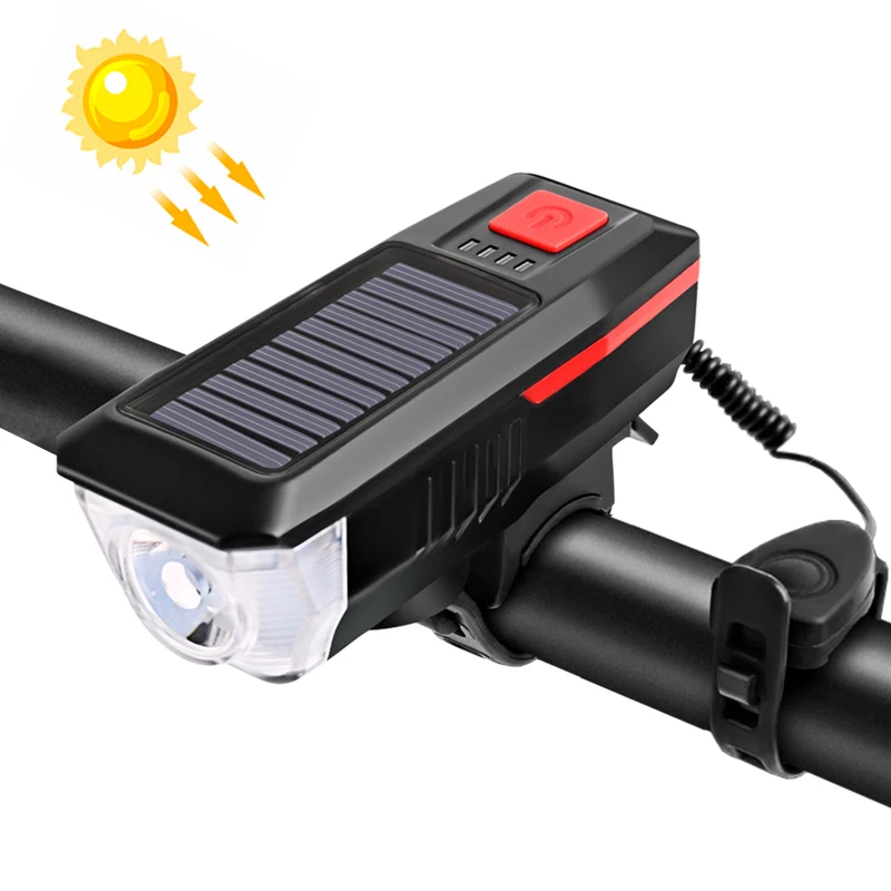 Solar Bike Light Front Flashlight With Horn Bicycle Waterproof Lamp USB Rechargeable Taillight Cycling Handlebar Accessories
Solar Bike Light Front Flashlight With Horn Bicycle Waterproof Lamp USB Rechargeable Taillight Cycling Handlebar Accessories