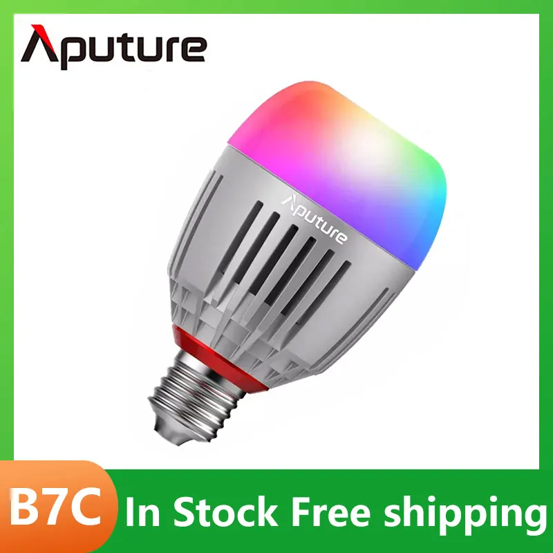 

Aputure Accent B7C 7W RGBWW LED Smart Bulb 2000-10000K Rechargeable Portable Video Lighting with CCT 9 Built-in Lighting FX