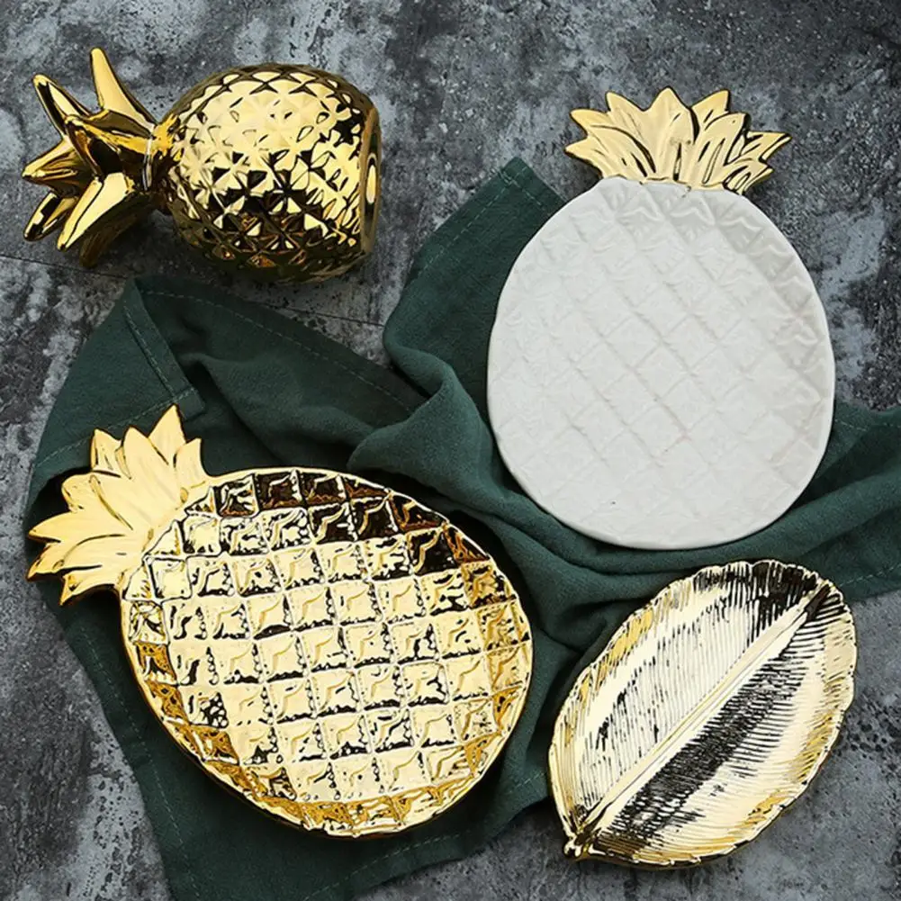 

Dropshipping!! Snack Dish Large Capacity Decorative Ceramic Nordic Style Pineapple Storage Tray Household Supplies