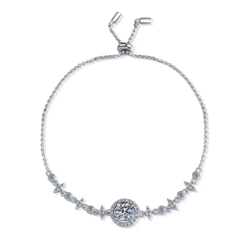 ZFSILVER Trendy Fashion S925 Silver Luxury 1ct Moissanite Moon Star Bracelets For Women Accessories Charms Wedding Jewelry Gift
ZFSILVER Trendy Fashion S925 Silver Luxury 1ct Moissanite Moon Star Bracelets For Women Accessories Charms Wedding Jewelry Gift