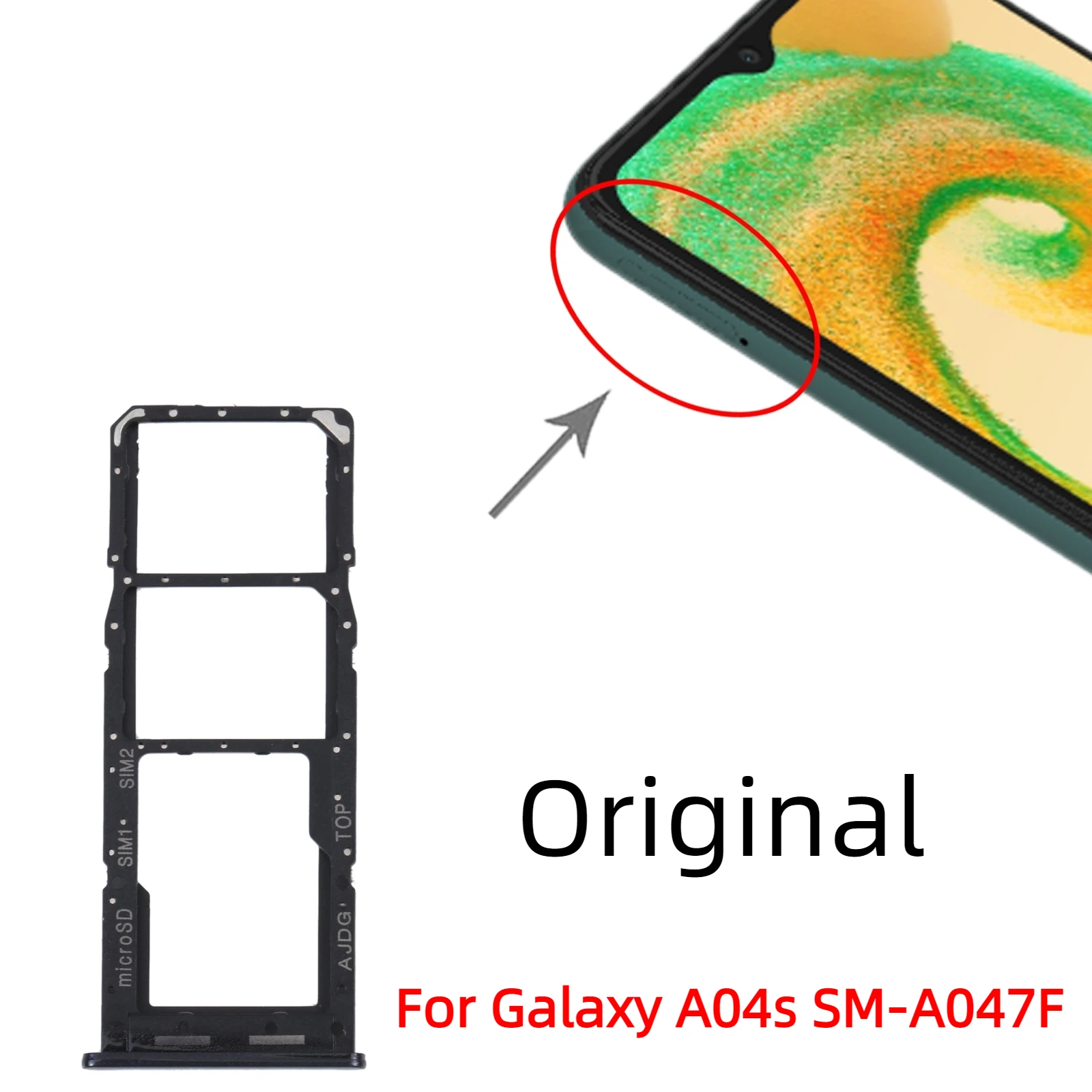 Original For Samsung Galaxy A04s SM-A047F A04 SM-A045F SIM Card Tray+SIM Card Tray+Micro SD Card Tray
Original For Samsung Galaxy A04s SM-A047F A04 SM-A045F SIM Card Tray+SIM Card Tray+Micro SD Card Tray