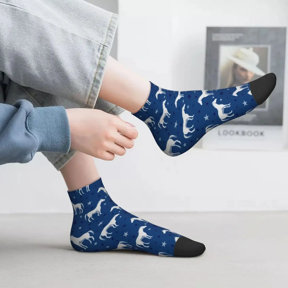 White Horse Stars Socks Horses Trendy Blue Star Print Durable Home Short Tubes Large Chemical Fiber Kids Decorative Socks
White Horse Stars Socks Horses Trendy Blue Star Print Durable Home Short Tubes Large Chemical Fiber Kids Decorative Socks