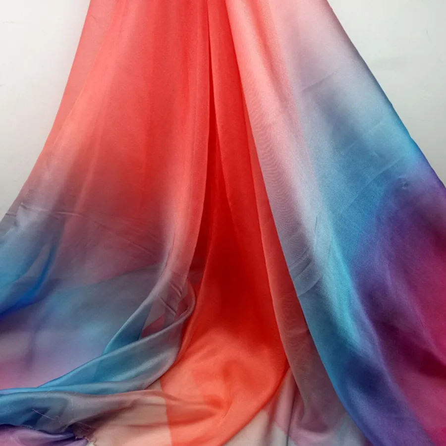 

5 Yards On Sale 30D Flowing Chiffon Light Breathable DIY Dress Cosplay Fabric Thin Summer Ombre Soft Silky