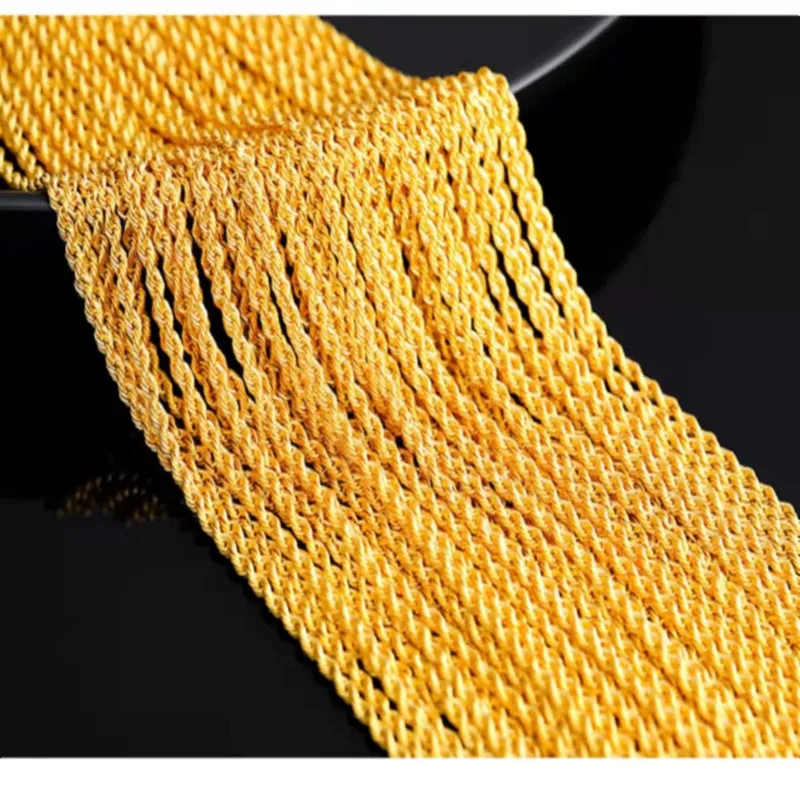 YIBEIZHI Real 18K Gold Twisted Chain Simple Temperament Style Rope Chain Pure AU750 Gold Hemp Rope Necklace Woman Gift
YIBEIZHI Real 18K Gold Twisted Chain Simple Temperament Style Rope Chain Pure AU750 Gold Hemp Rope Necklace Woman Gift