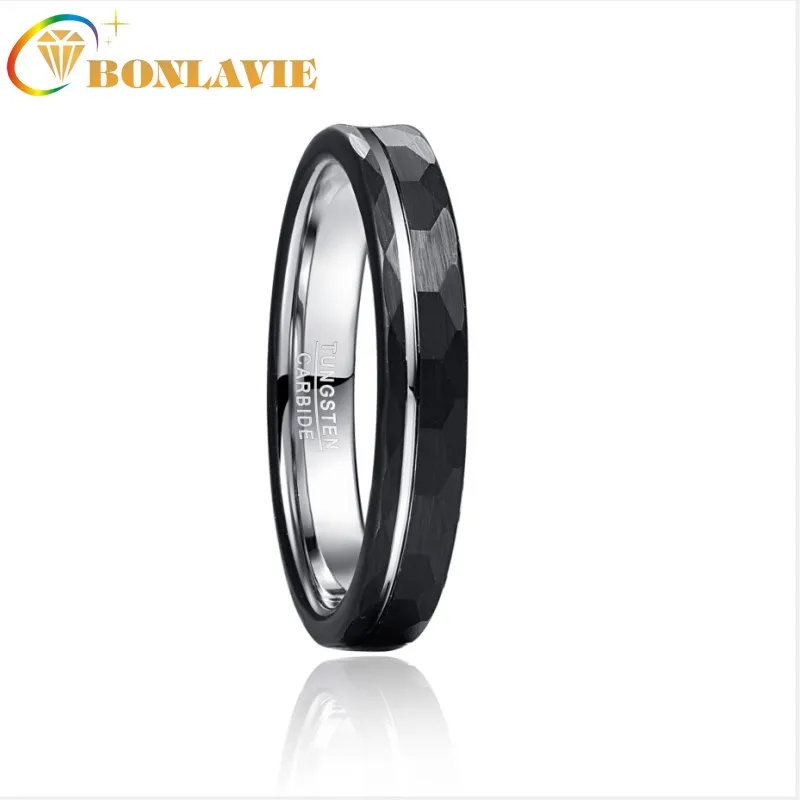 BONLAVIE 4mm Tungsten Carbide Ring Hammered Finish Grooved Black Wedding Band for Men Women Comfort Fit Rings Engagement Jewelry
BONLAVIE 4mm Tungsten Carbide Ring Hammered Finish Grooved Black Wedding Band for Men Women Comfort Fit Rings Engagement Jewelry