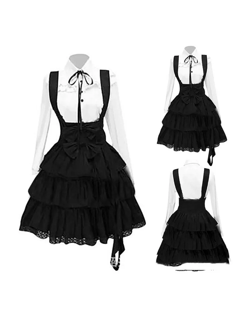 2022 New Vintage Women's Classic Lolita Dress Y2K Inspired Women's Outfits Cosplay Black Long Sleeve Knee Length Shirt Dresses
2022 New Vintage Women's Classic Lolita Dress Y2K Inspired Women's Outfits Cosplay Black Long Sleeve Knee Length Shirt Dresses