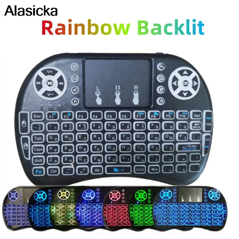 i8 Mini 2.4GHz Wireless keyboard backlight English Russian Spanish French Portuguese Air Mouse for Android TV Box PC
i8 Mini 2.4GHz Wireless keyboard backlight English Russian Spanish French Portuguese Air Mouse for Android TV Box PC