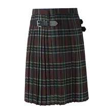Mens Scottish Festival Kilts Studded Plaid Design Rock Punk Kilt Halloween Carnival Modern Skirts Traditional Man Pleated Skirt