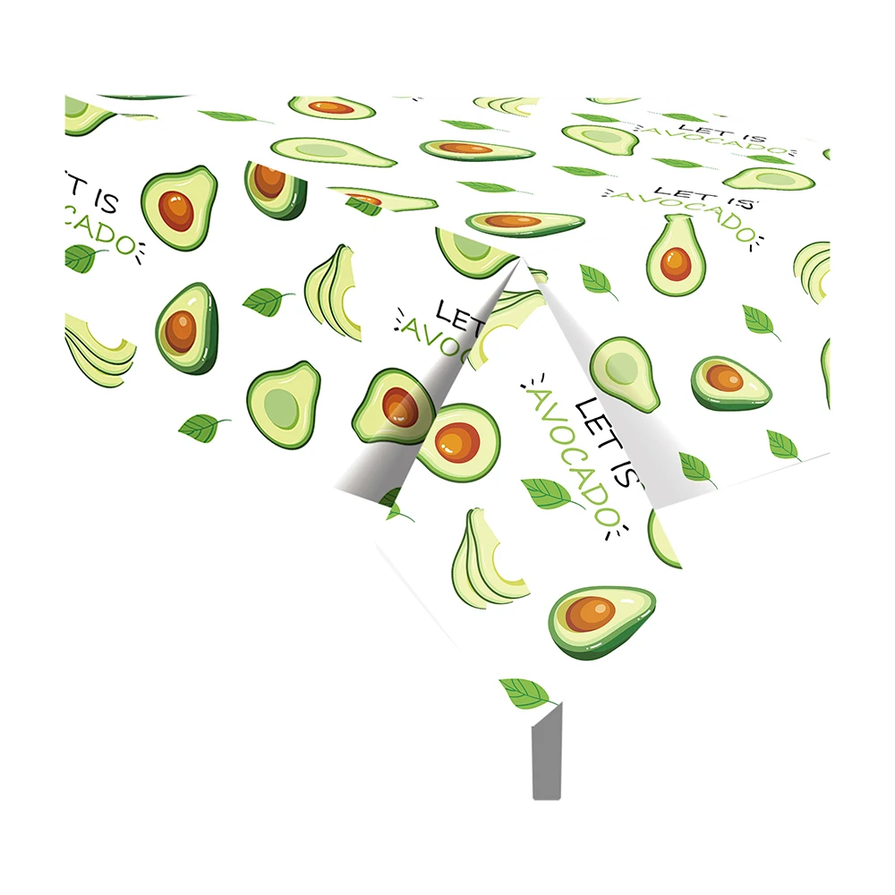 

130*220cm Summer Hawaii Fruit Cartoon Avocado Birthday Party Disposable Tableware Sets Tablecovers Baby Shower Party Supplies