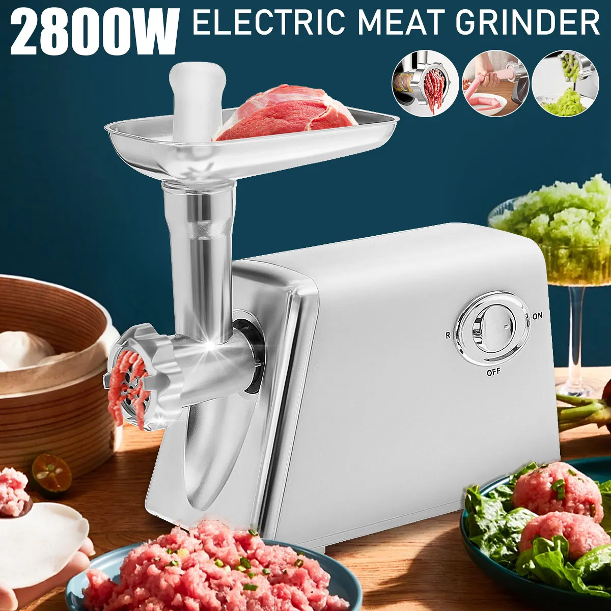 2800W 220V Powerful Stainless Steel Electric Meat Grinders Home Sausage Stuffer Meat Mincer Heavy Duty Household Meat
2800W 220V Powerful Stainless Steel Electric Meat Grinders Home Sausage Stuffer Meat Mincer Heavy Duty Household Meat