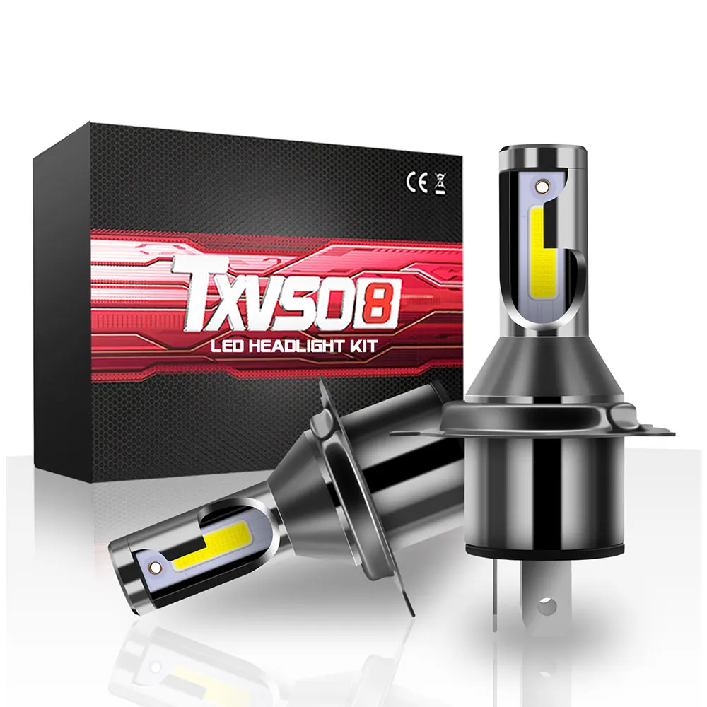

TXVSO8 Mini H4 Car LED Headlight Bulbs Diode Lamp Car Light 9003/HB2 Hi/LO Beam COB 6000K Light 110W 26000LM faros led para auto