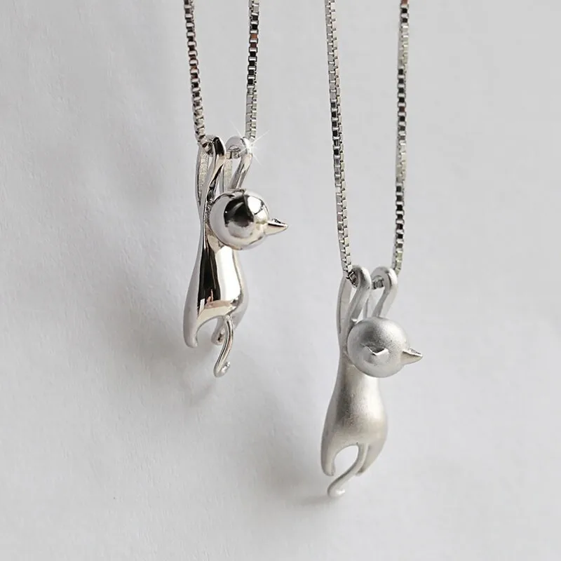 Silver Color Metal Solid Core Cats Pendants Necklace Fashion Jewelry Cute Animal Pet Lovers Girl Women Gift 
Silver Color Metal Solid Core Cats Pendants Necklace Fashion Jewelry Cute Animal Pet Lovers Girl Women Gift