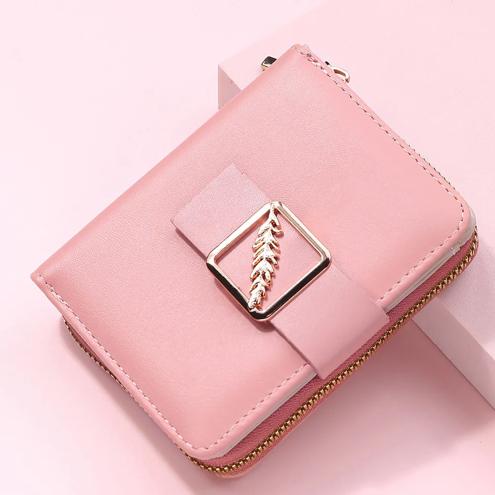 Wallet Women's Short Korean Style Fashion Lady PU Card Holder Zipper Buckle for Student Multi-function Folding Coin Purse Gift 
Wallet Women's Short Korean Style Fashion Lady PU Card Holder Zipper Buckle for Student Multi-function Folding Coin Purse Gift