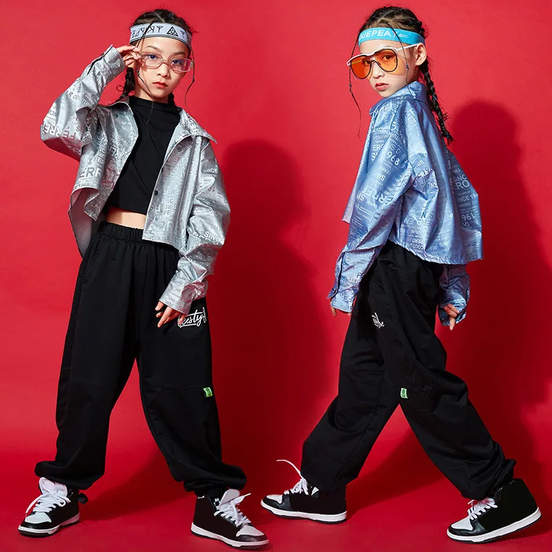 Jazz Dance Costumes Hip Hop Kids Shiny Silver Cropped Shirts Ballroom Pants suit Girls Hiphop Street Dance Stage Show Clothes
Jazz Dance Costumes Hip Hop Kids Shiny Silver Cropped Shirts Ballroom Pants suit Girls Hiphop Street Dance Stage Show Clothes