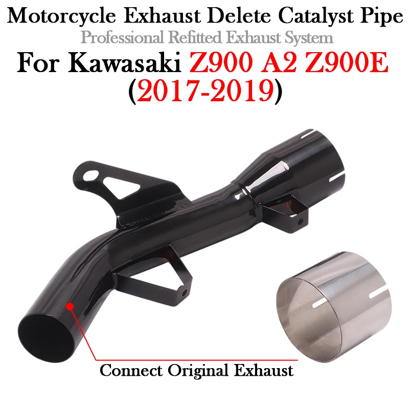 

Slip On For KAWASAKI Z900 A2 Z900E 2017 2018 2019 Motorcycle Exhaust Modified Escape Moto Tube Delete Catalyst Middle Link Pipe